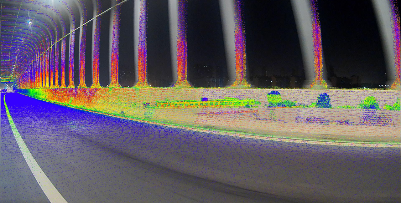 projection result without rolling shutter compensation