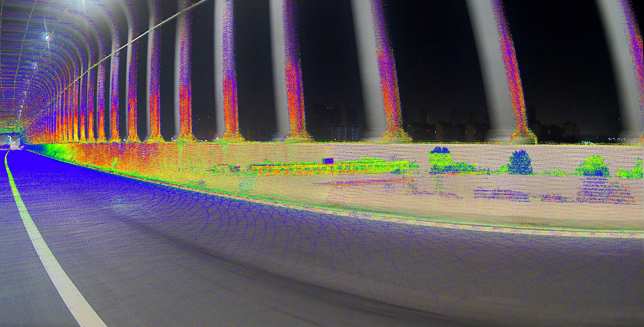 projection result with rolling shutter compensation